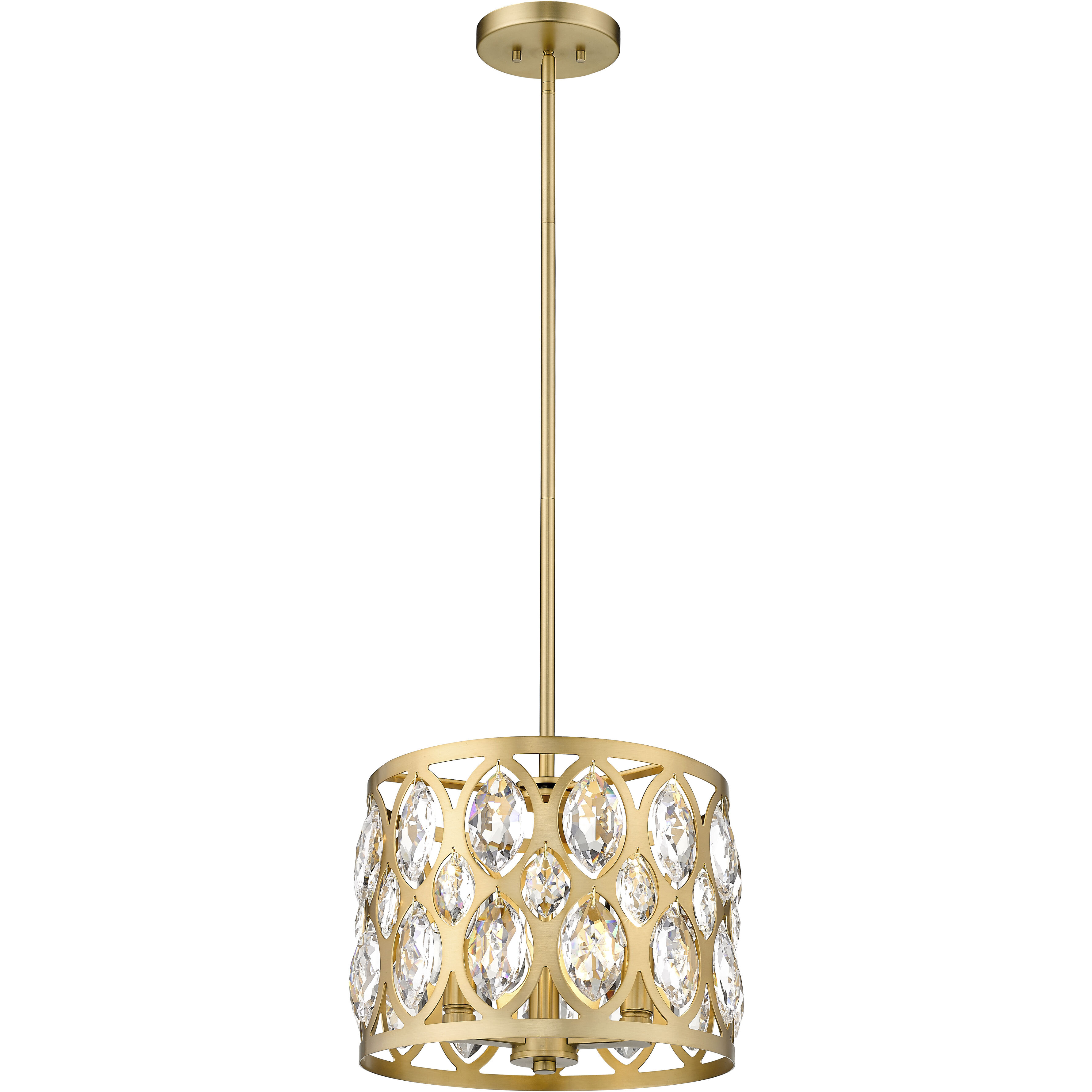 Dealey 3 Light 12 inch Heirloom Brass Chandelier Ceiling Light