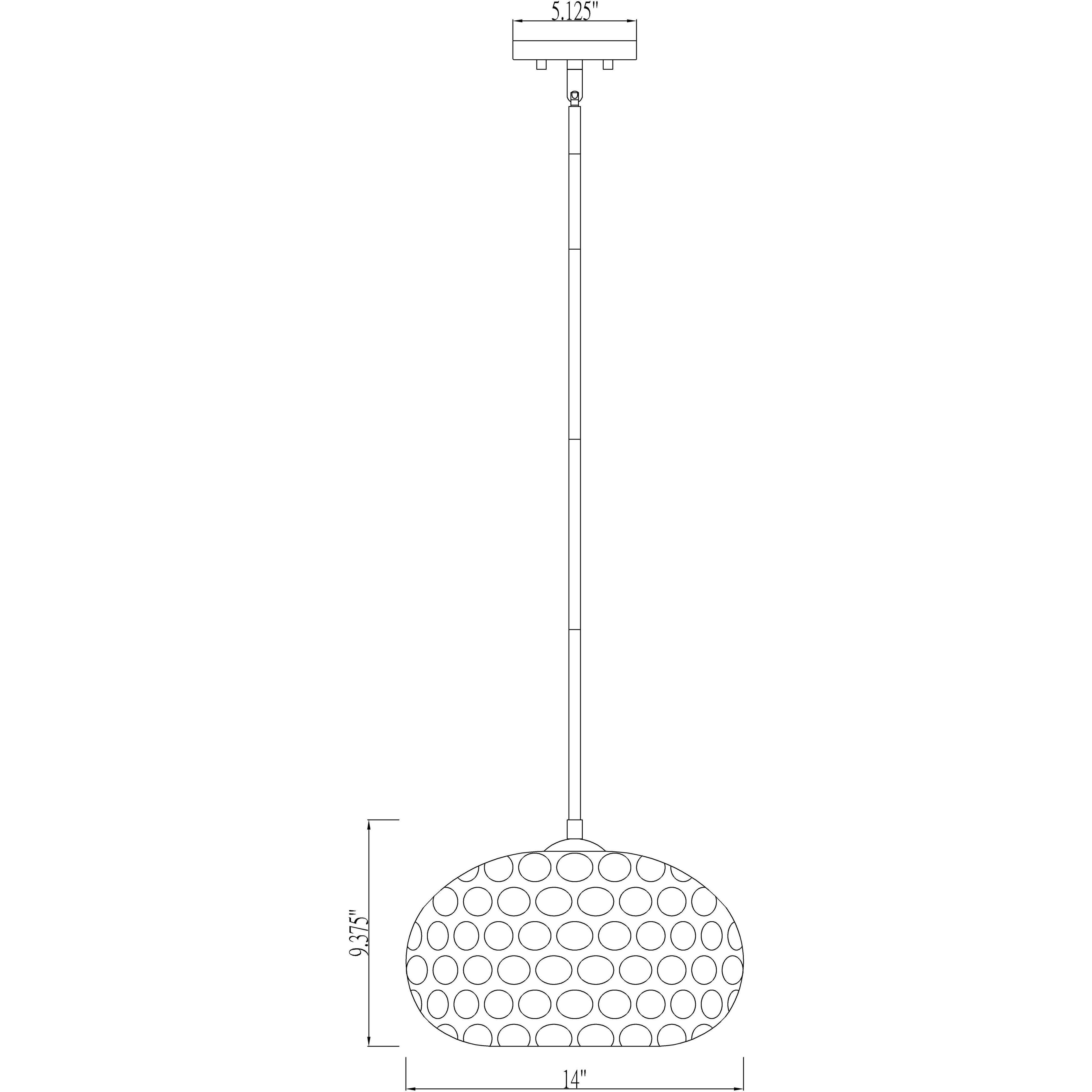 Chloe 1 Light 14 inch Matte Black Pendant Ceiling Light