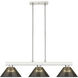 Players 3 Light 46 inch Brushed Nickel Billiard Ceiling Light in Smoke Acrylic