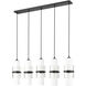 Cayden 5 Light 42 inch Matte Black Linear Chandelier Ceiling Light