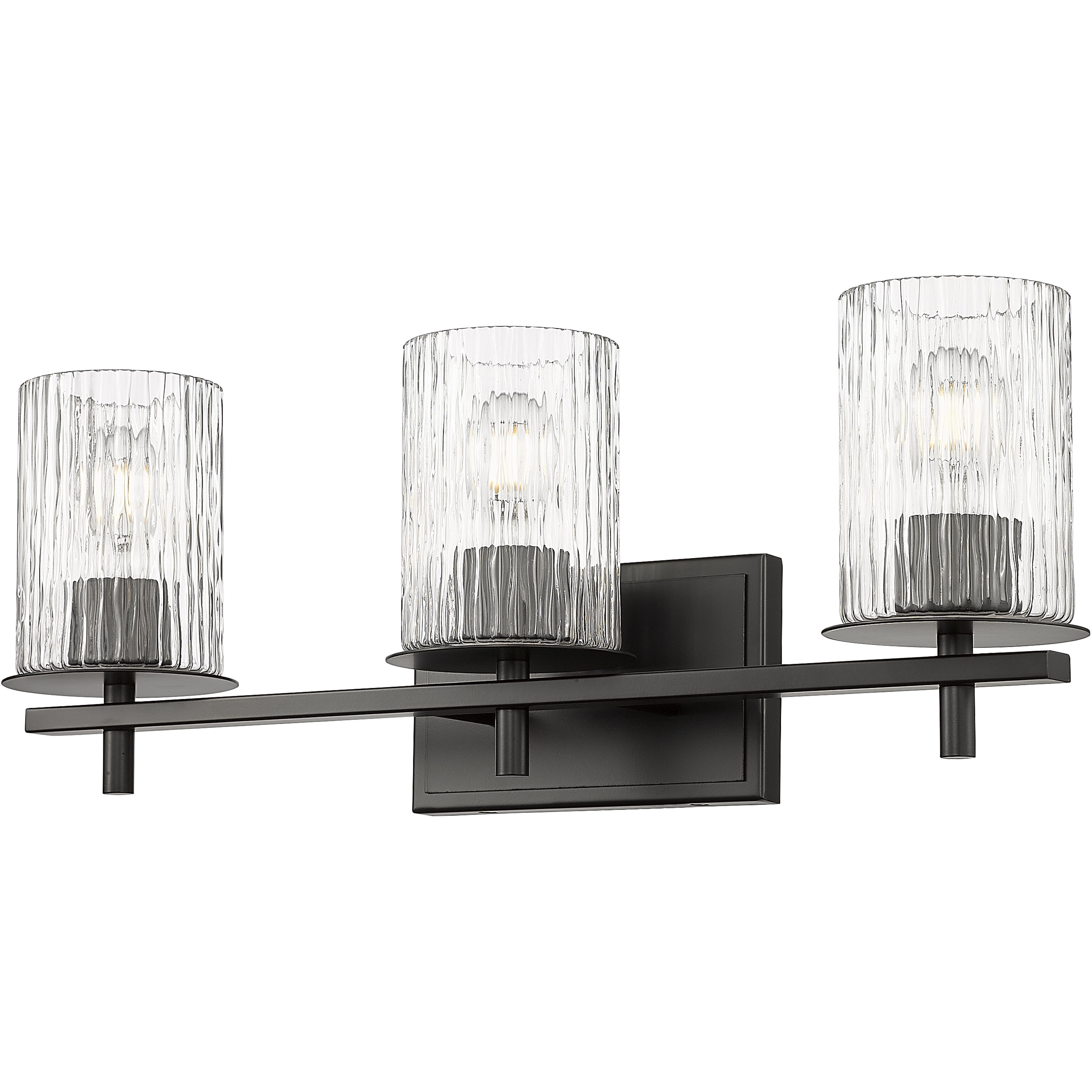 Grayson 3 Light 23 inch Matte Black Vanity Wall Light