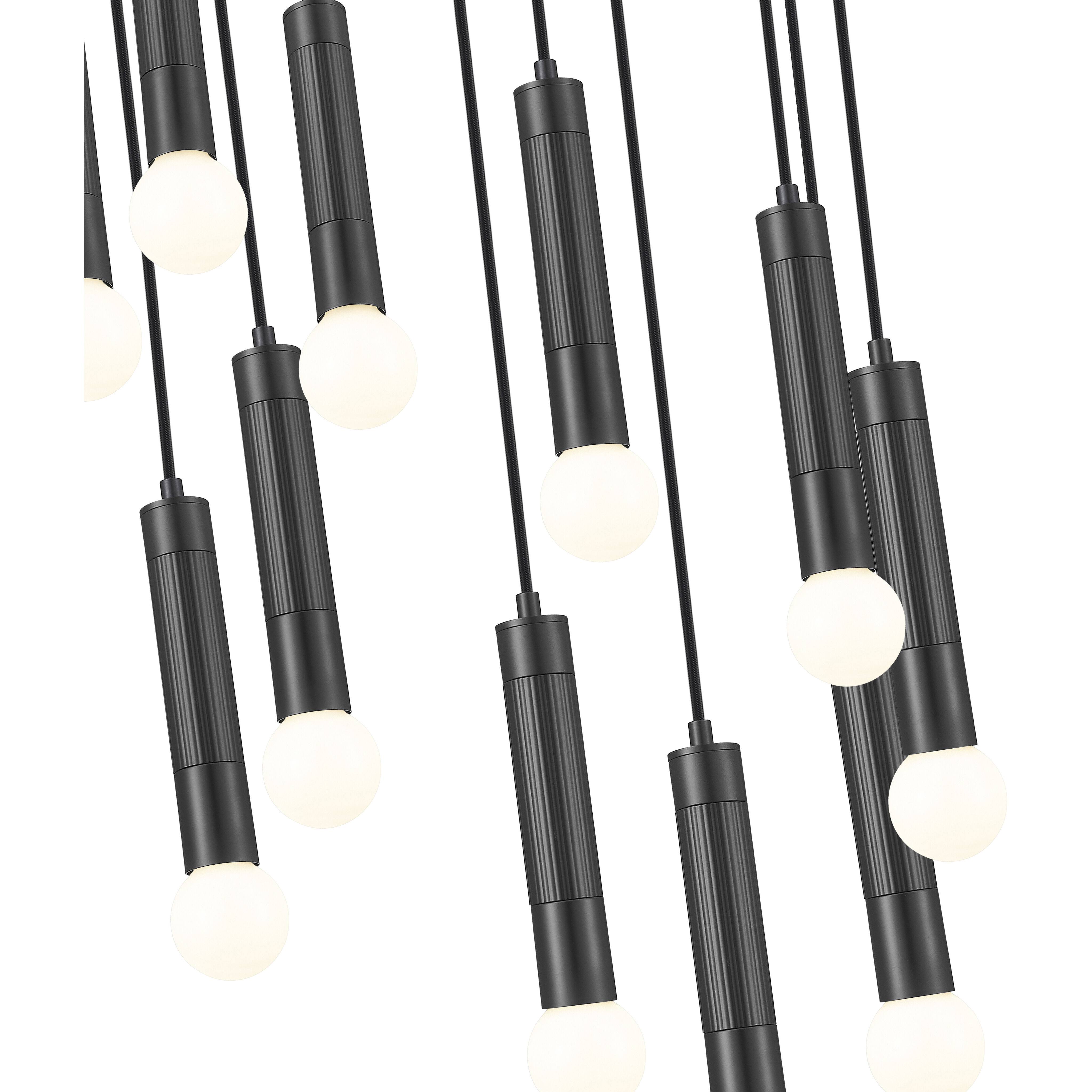 Stari 11 Light 24 inch Matte Black Chandelier Ceiling Light
