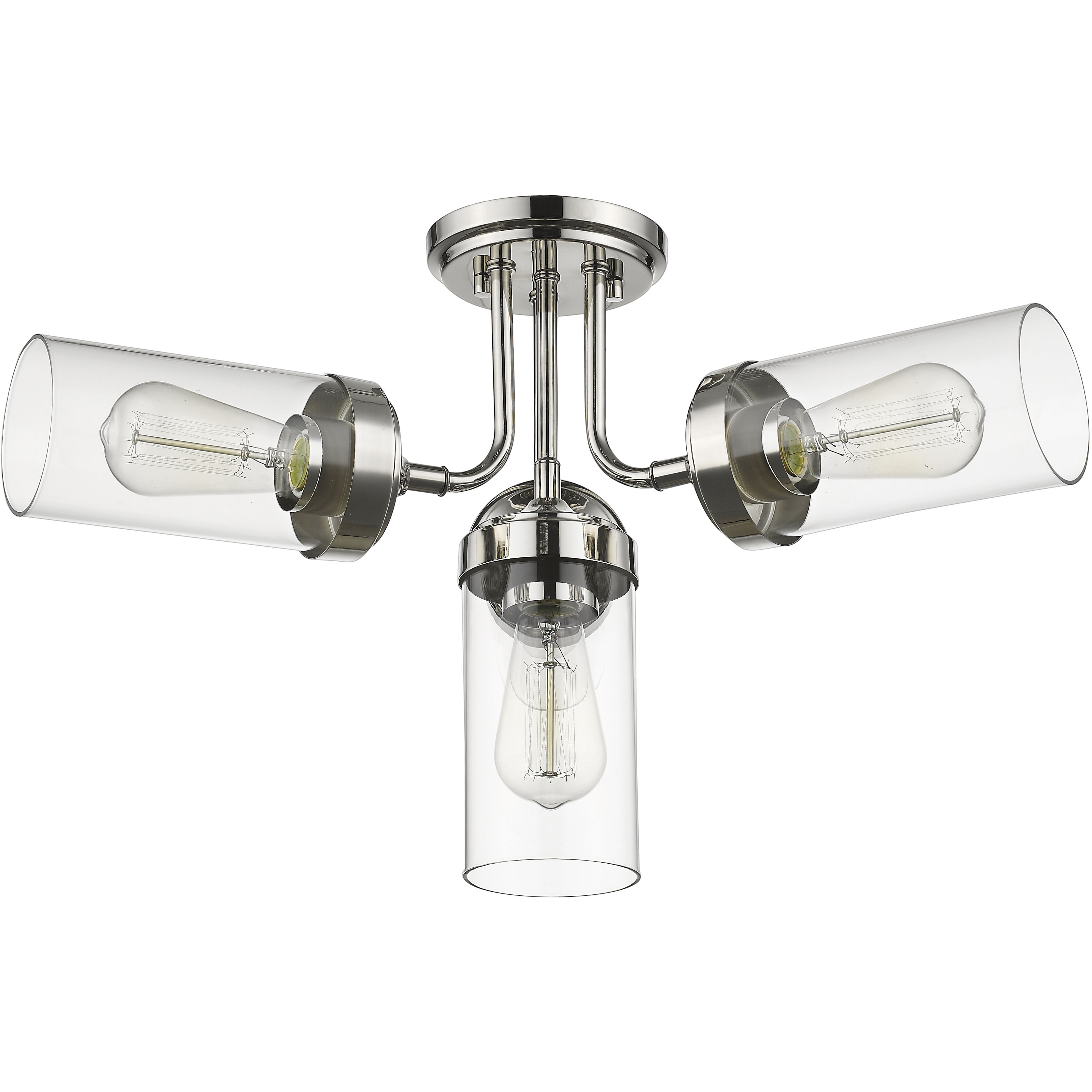 Calliope 4 Light 22.5 inch Polished Nickel Semi Flush Mount Ceiling Light