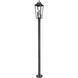 Gannon 3 Light 100.5 inch Black Outdoor Post Mounted Fixture in G9