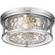 Clarion 3 Light 16 inch Polished Nickel Flush Mount Ceiling Light