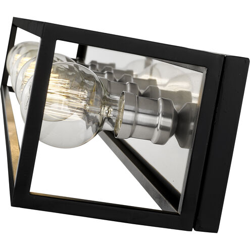 Kube 5 Light 39.5 inch Matte Black and Brushed Nickel Vanity Wall Light