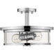 Savannah 2 Light 13.75 inch Chrome Semi Flush Mount Ceiling Light