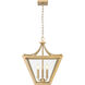 Montalcino 3 Light 16 inch Rubbed Brass Chandelier Ceiling Light