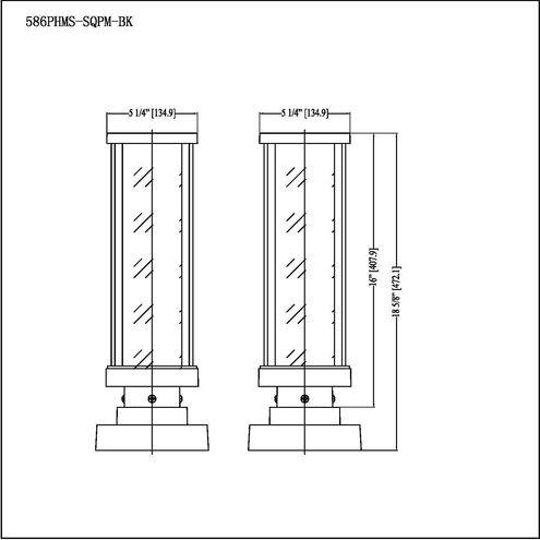 Glenwood 1 Light 17.5 inch Black Outdoor Pier Mounted Fixture