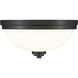 Ashton 3 Light 15 inch Matte Black Flush Mount Ceiling Light in 6