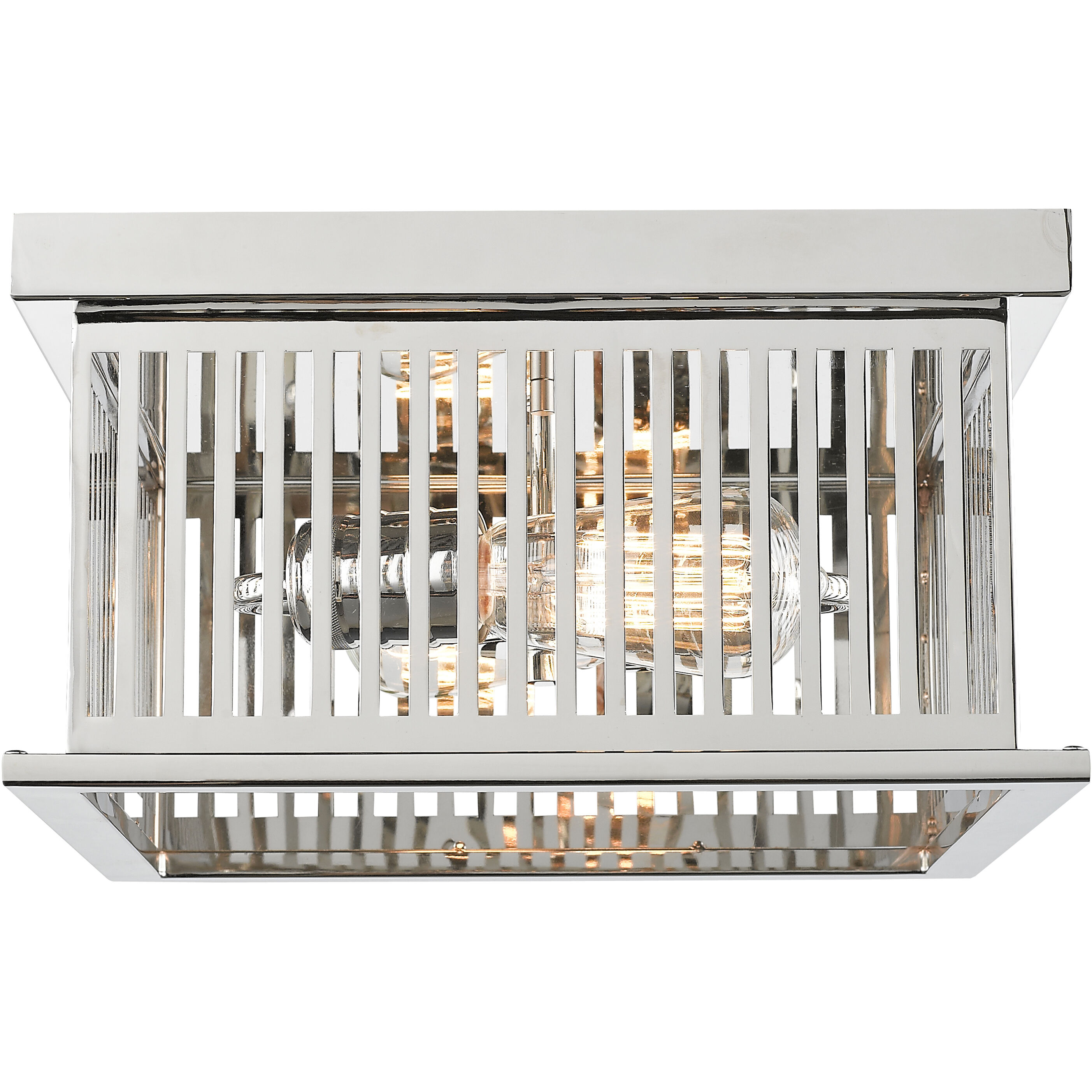 Camellia 2 Light 12 inch Polished Nickel Flush Mount Ceiling Light in Polished Nickel Steel