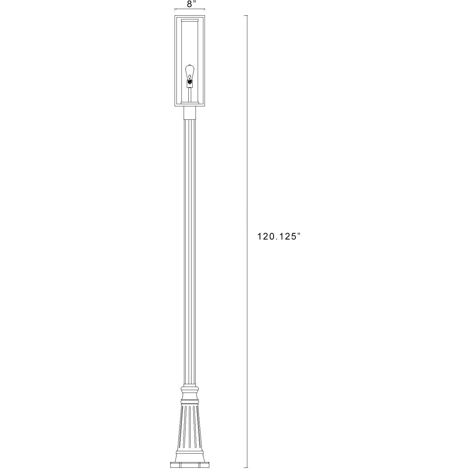 Dunbroch 1 Light 121.75 inch Black Outdoor Post Mounted Fixture
