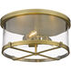 Callista 3 Light 16.5 inch Rubbed Brass Flush Mount Ceiling Light