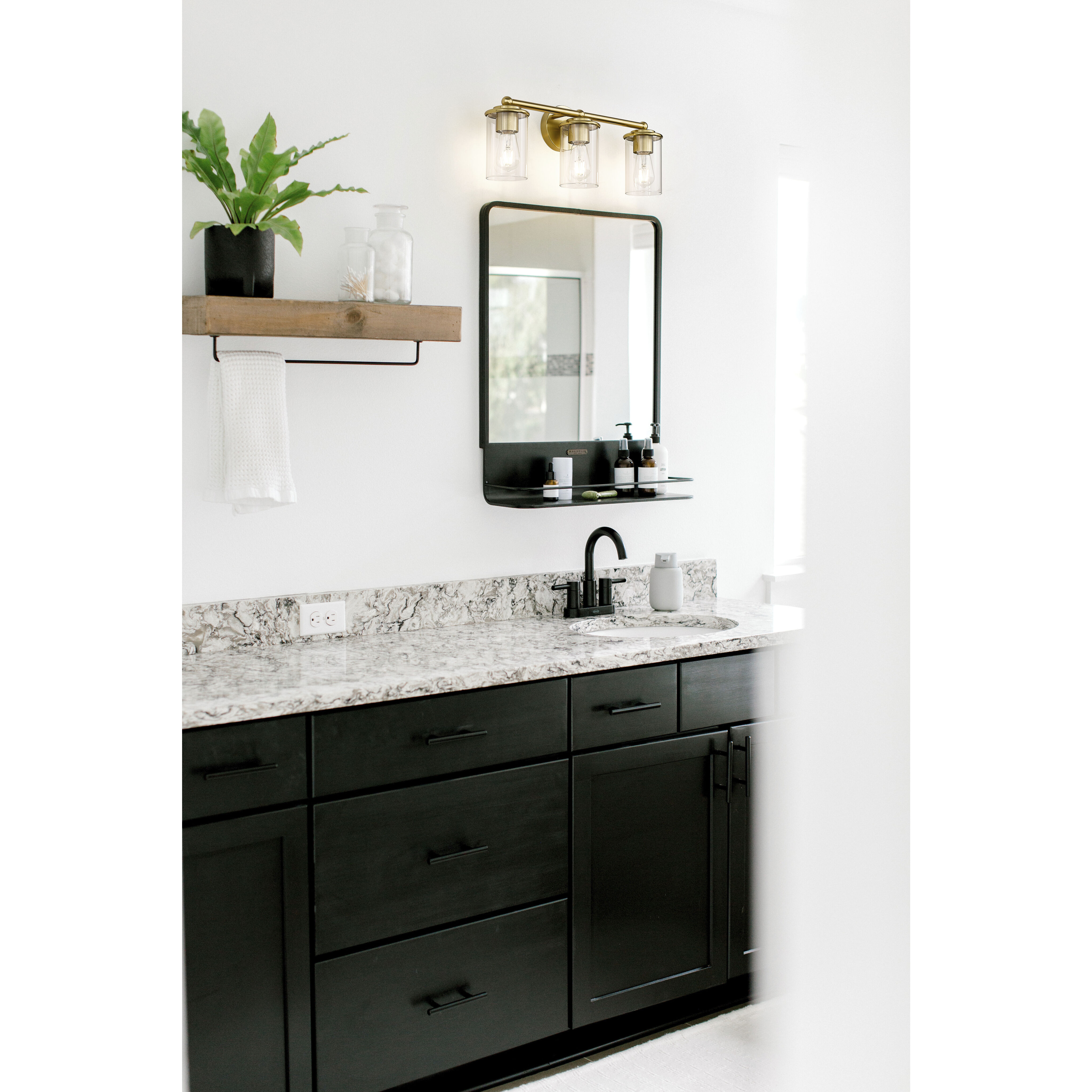 Thayer 3 Light 22.5 inch Luxe Gold Vanity Wall Light