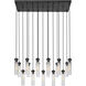 Beau 17 Light 42 inch Matte Black Linear Chandelier Ceiling Light