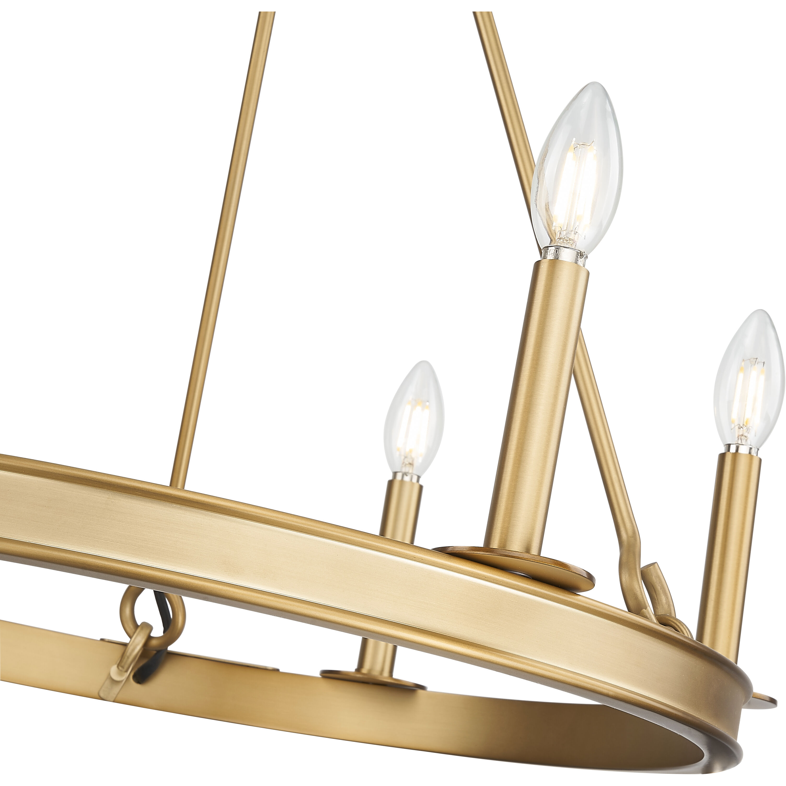 Barclay 6 Light 25 inch Rubbed Brass Chandelier Ceiling Light