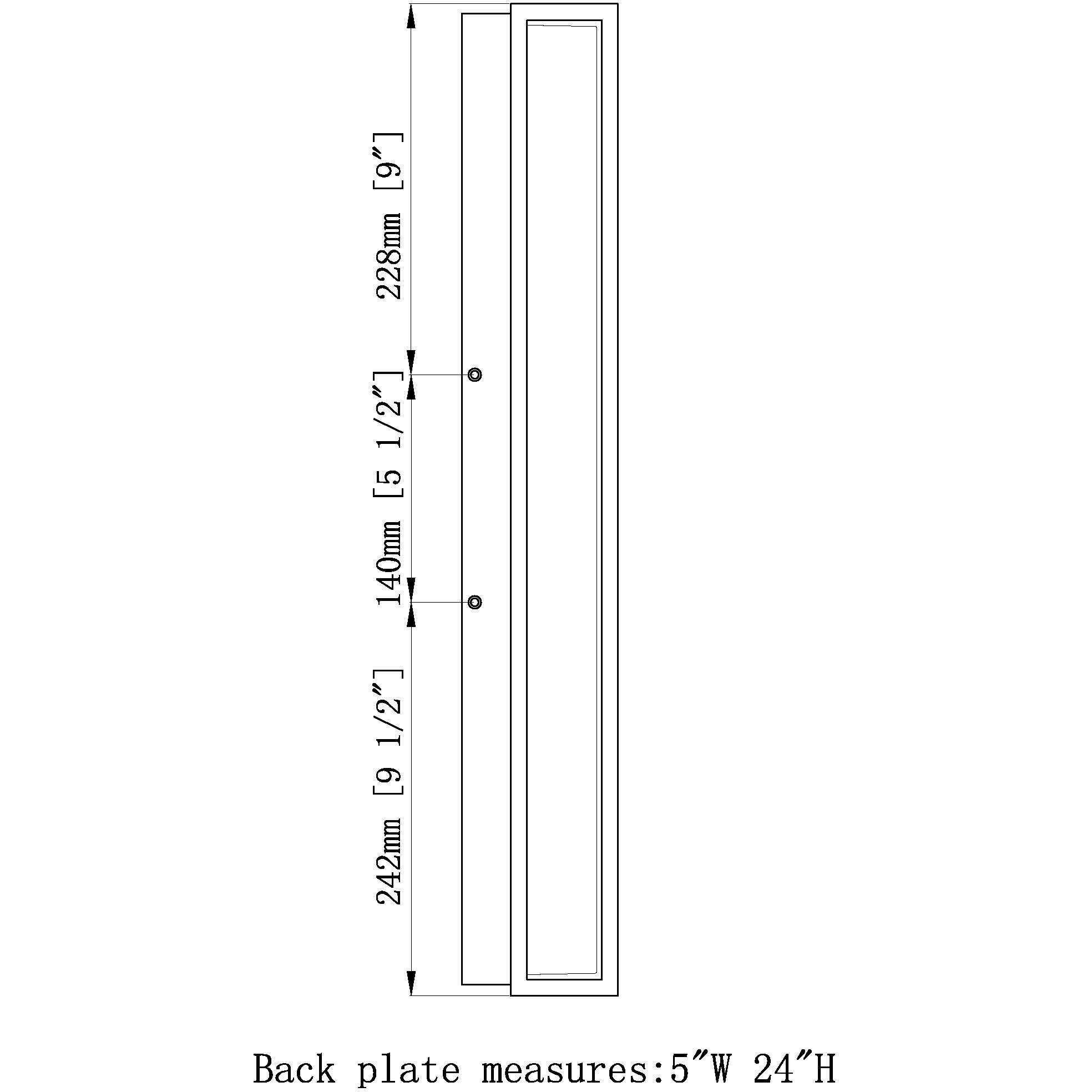Baden Outdoor LED 24 inch Black Outdoor Wall Light