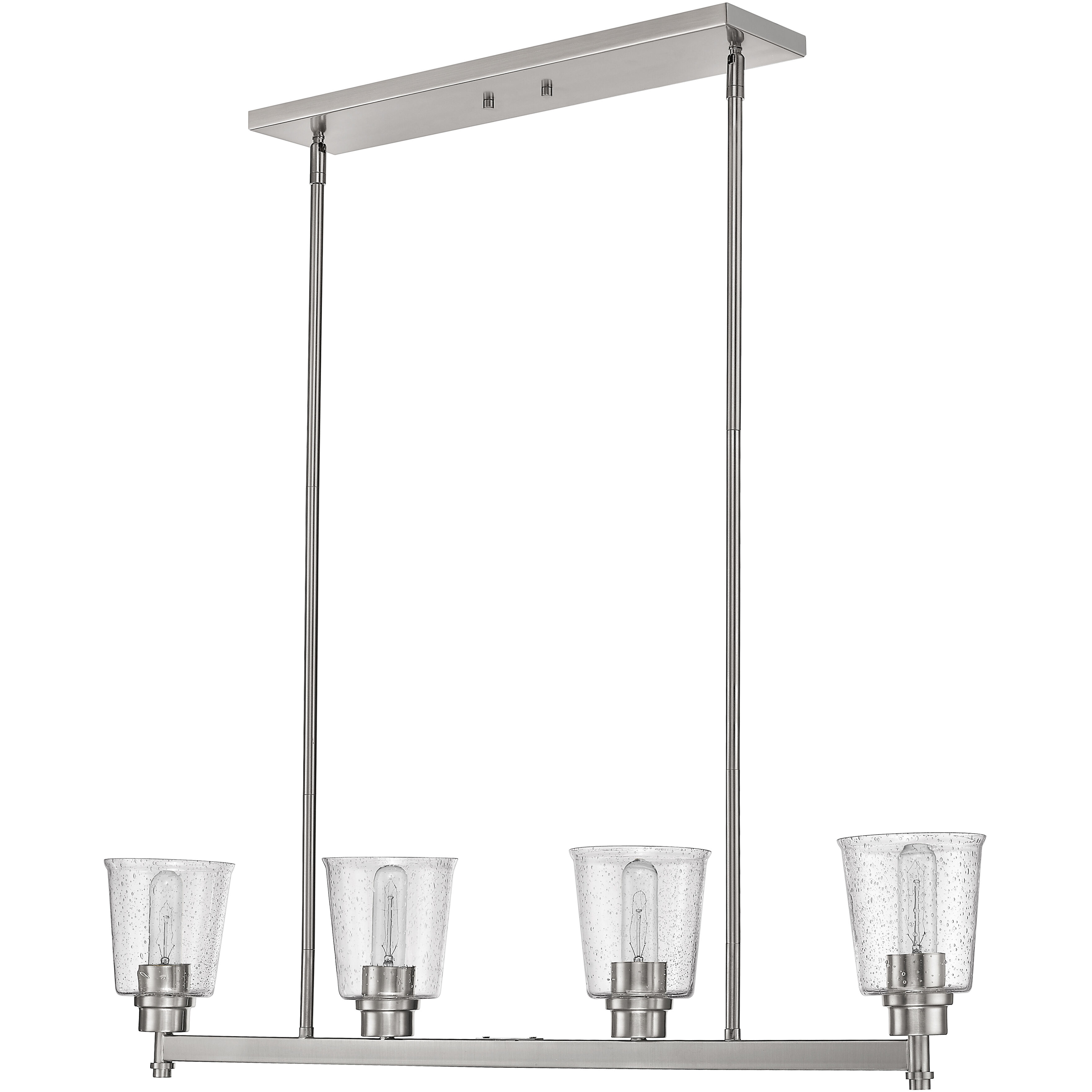 Bohin 4 Light 40 inch Brushed Nickel Linear Chandelier Ceiling Light