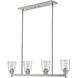 Bohin 4 Light 40 inch Brushed Nickel Linear Chandelier Ceiling Light