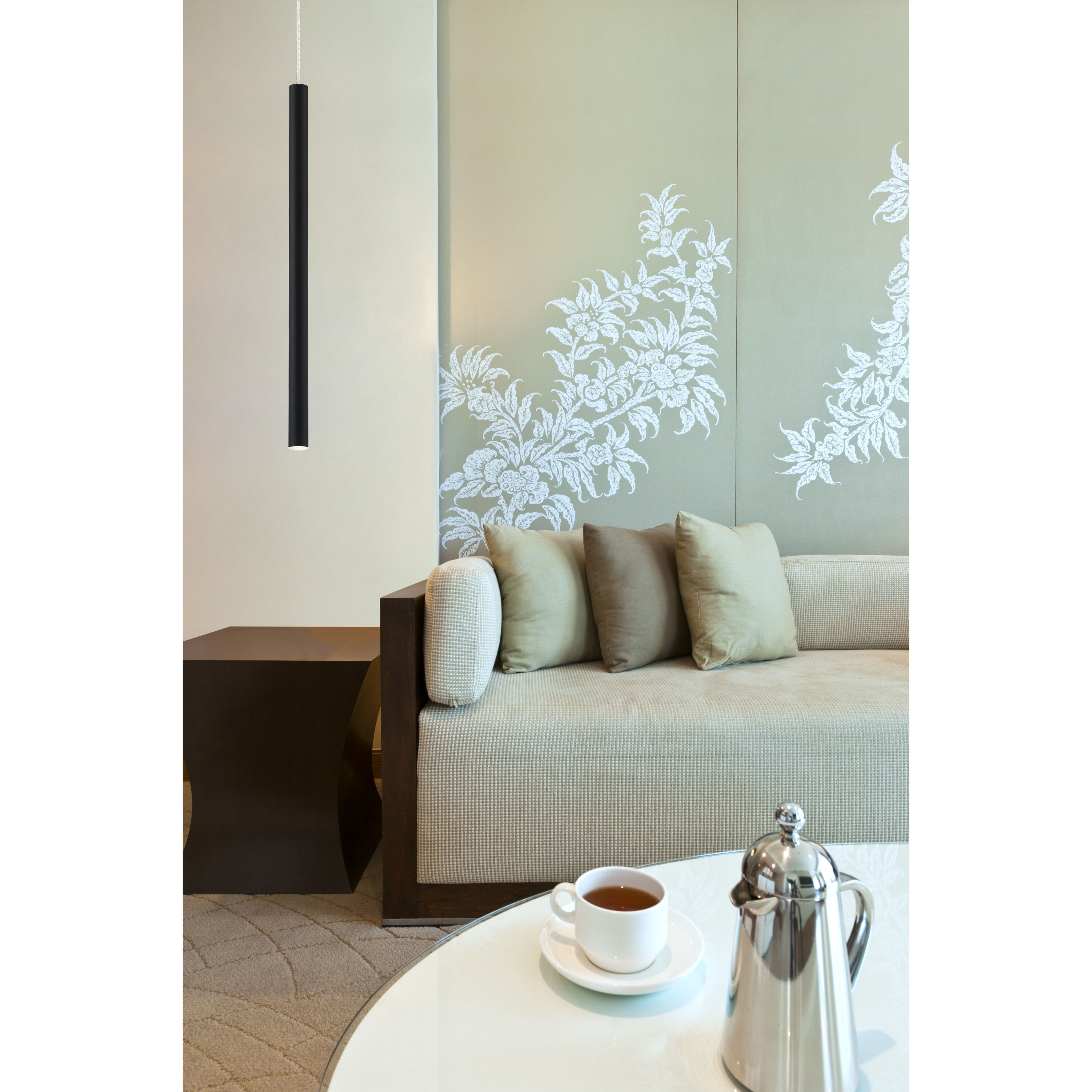 Forest LED 4.75 inch Matte black Pendant Ceiling Light in 1, 3, Matt black Steel