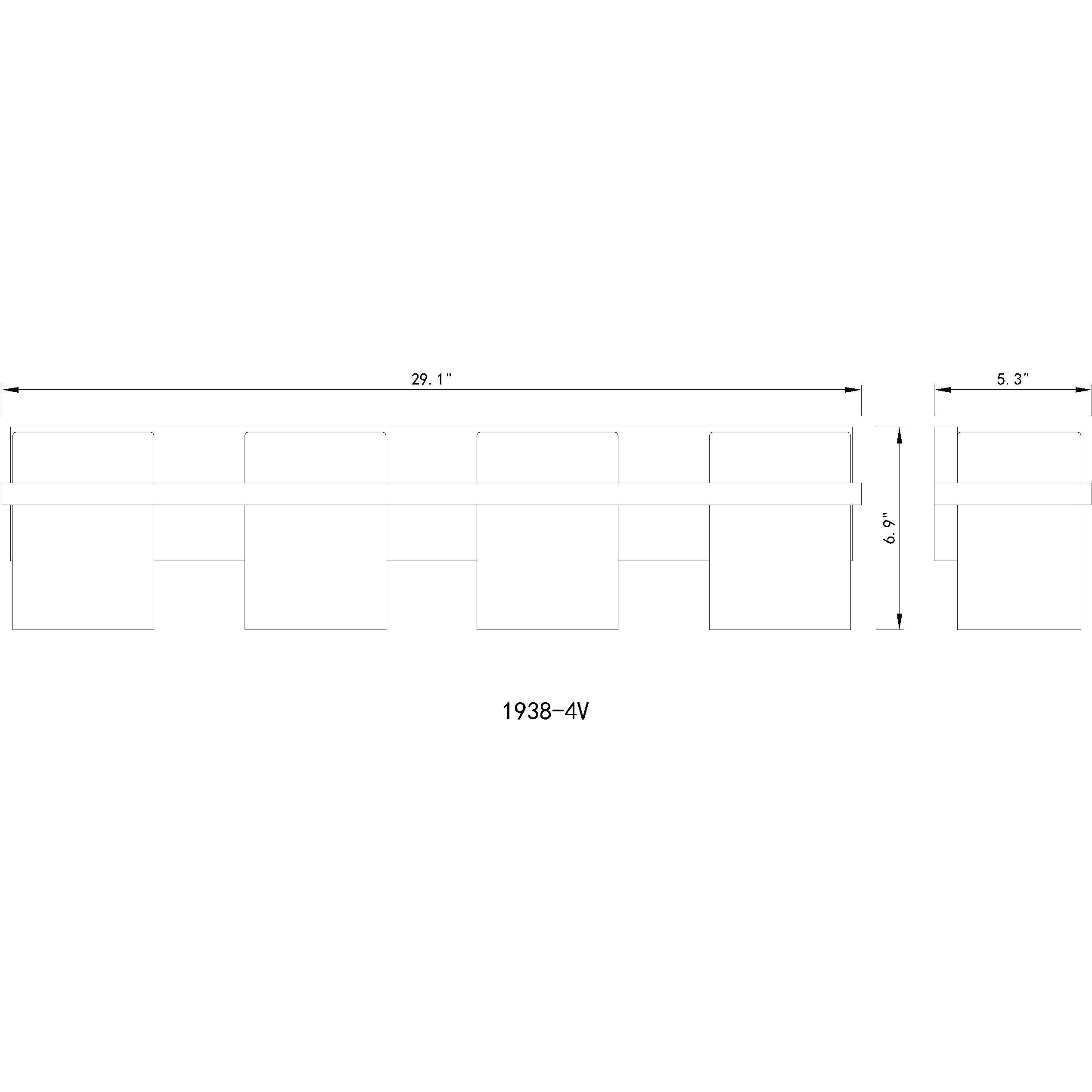 Bennington 4 Light 29.25 inch Modern Gold Vanity Wall Light