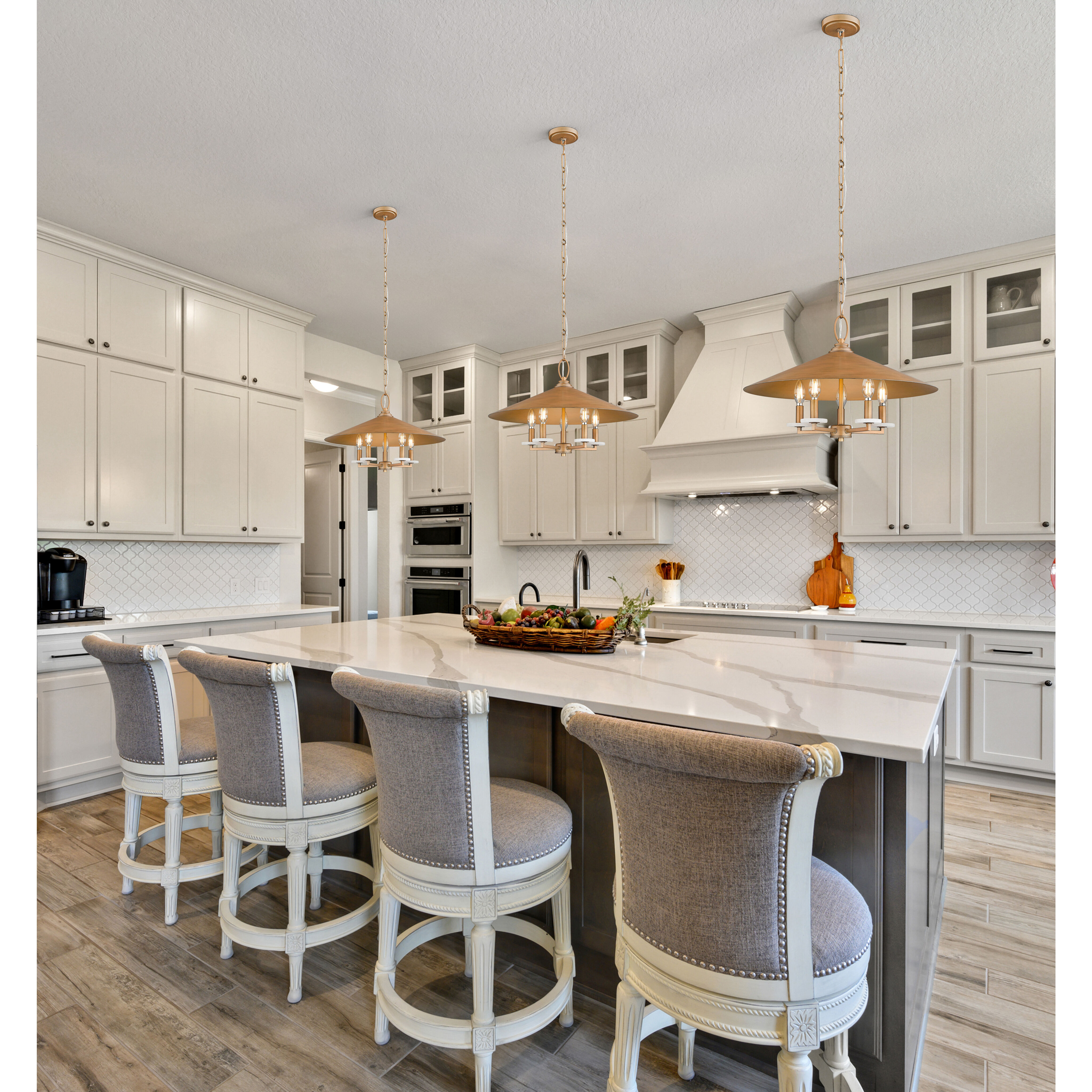 Rialto 5 Light 22 inch Signature Gold Pendant Ceiling Light