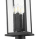 Tiberius 4 Light 120 inch Black Outdoor Post Mounted Fixture in Clear Seedy Glass