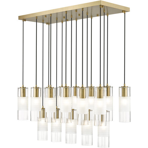 Alton 17 Light 42 inch Modern Gold Linear Chandelier Ceiling Light