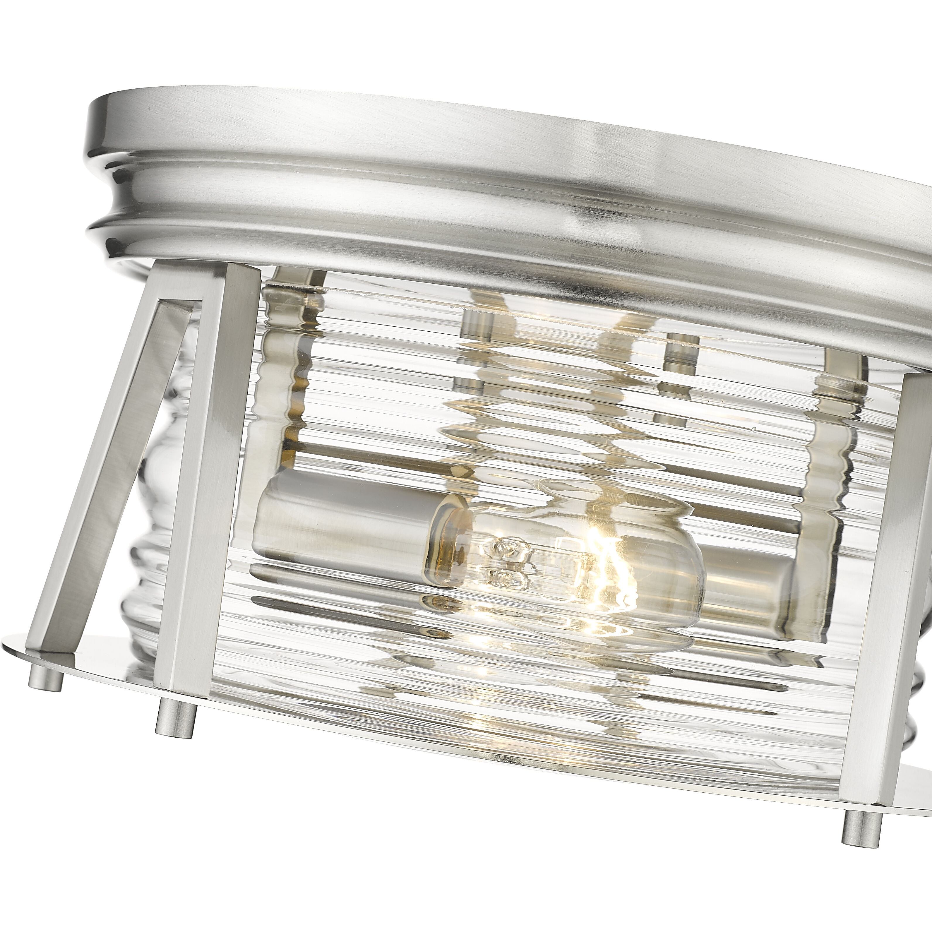 Cape Harbor 2 Light 12 inch Brushed Nickel Flush Mount Ceiling Light