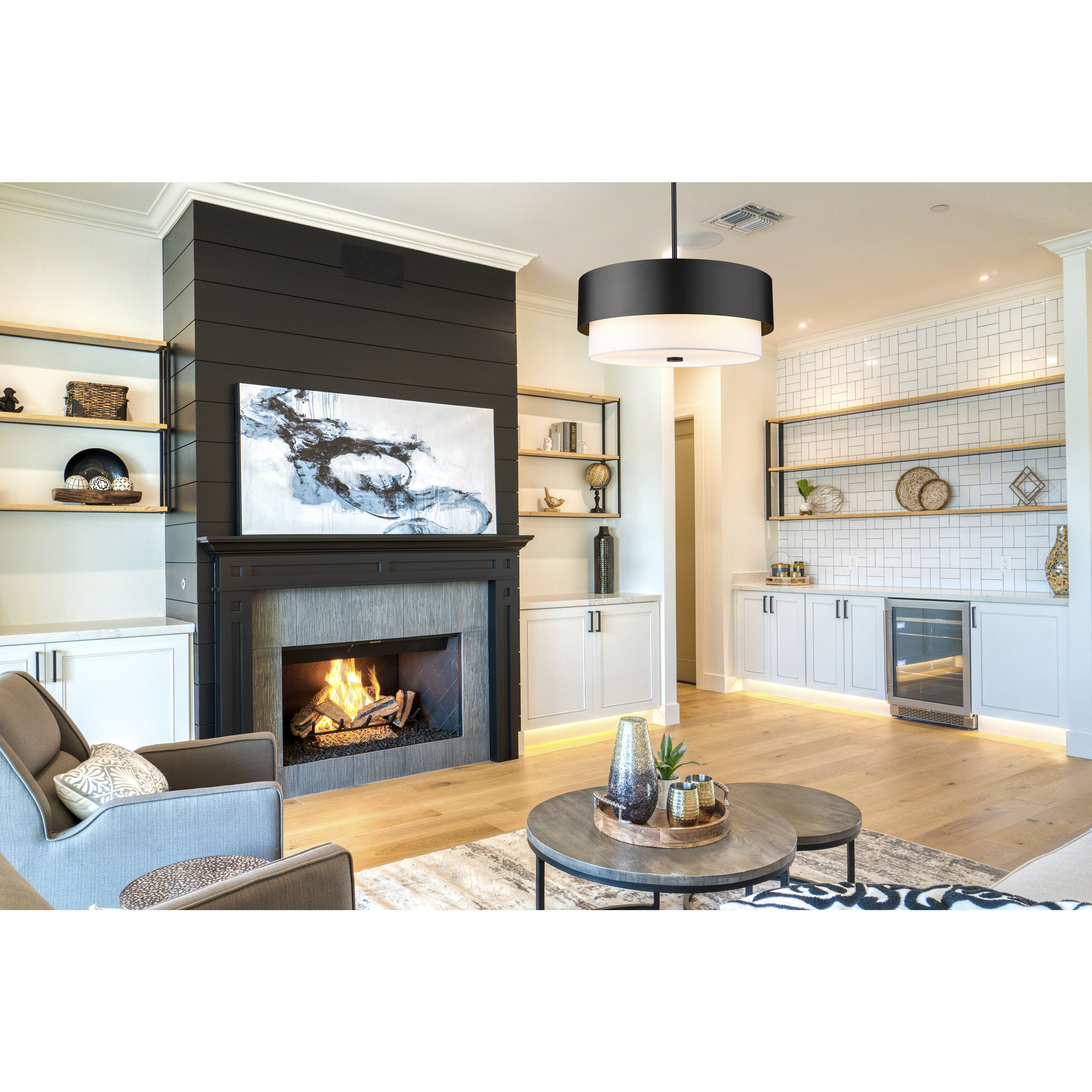 Counterpoint 5 Light 24 inch Matte Black Chandelier Ceiling Light