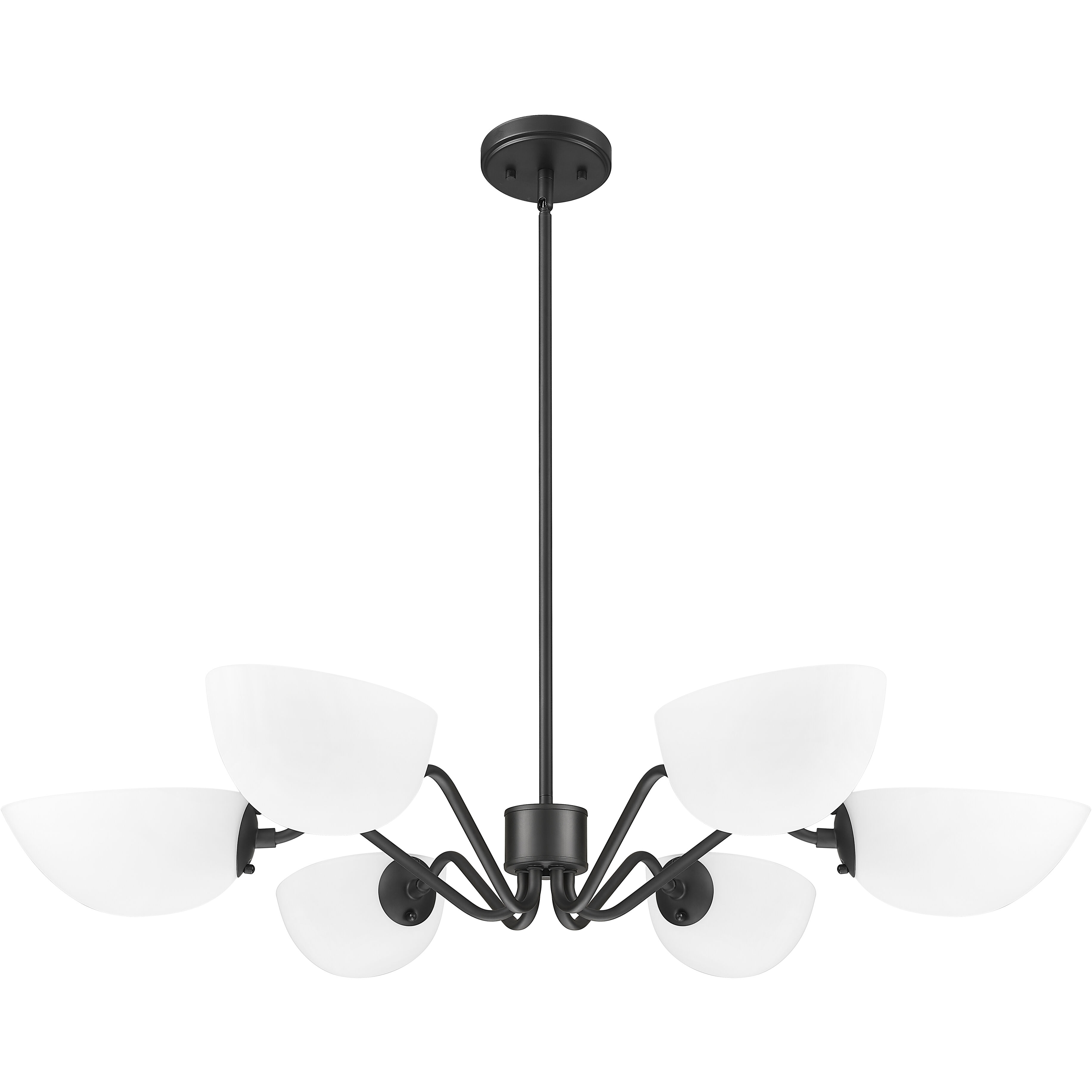 Breton 6 Light 39 inch Matte Black Chandelier Ceiling Light