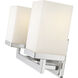 Tidal 2 Light 13.25 inch Brushed Nickel Vanity Wall Light