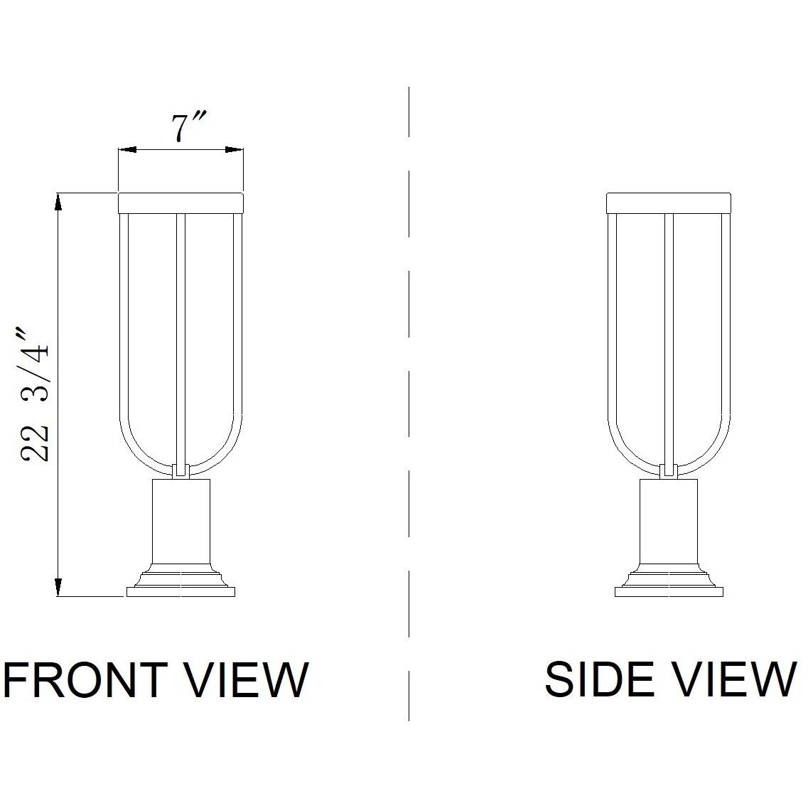 Leland LED 22.75 inch Sand Black Outdoor Pier Mounted Fixture