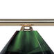 Sharp Shooter 3 Light 48 inch Polished Brass Billiard Ceiling Light in Green Acrylic, 9