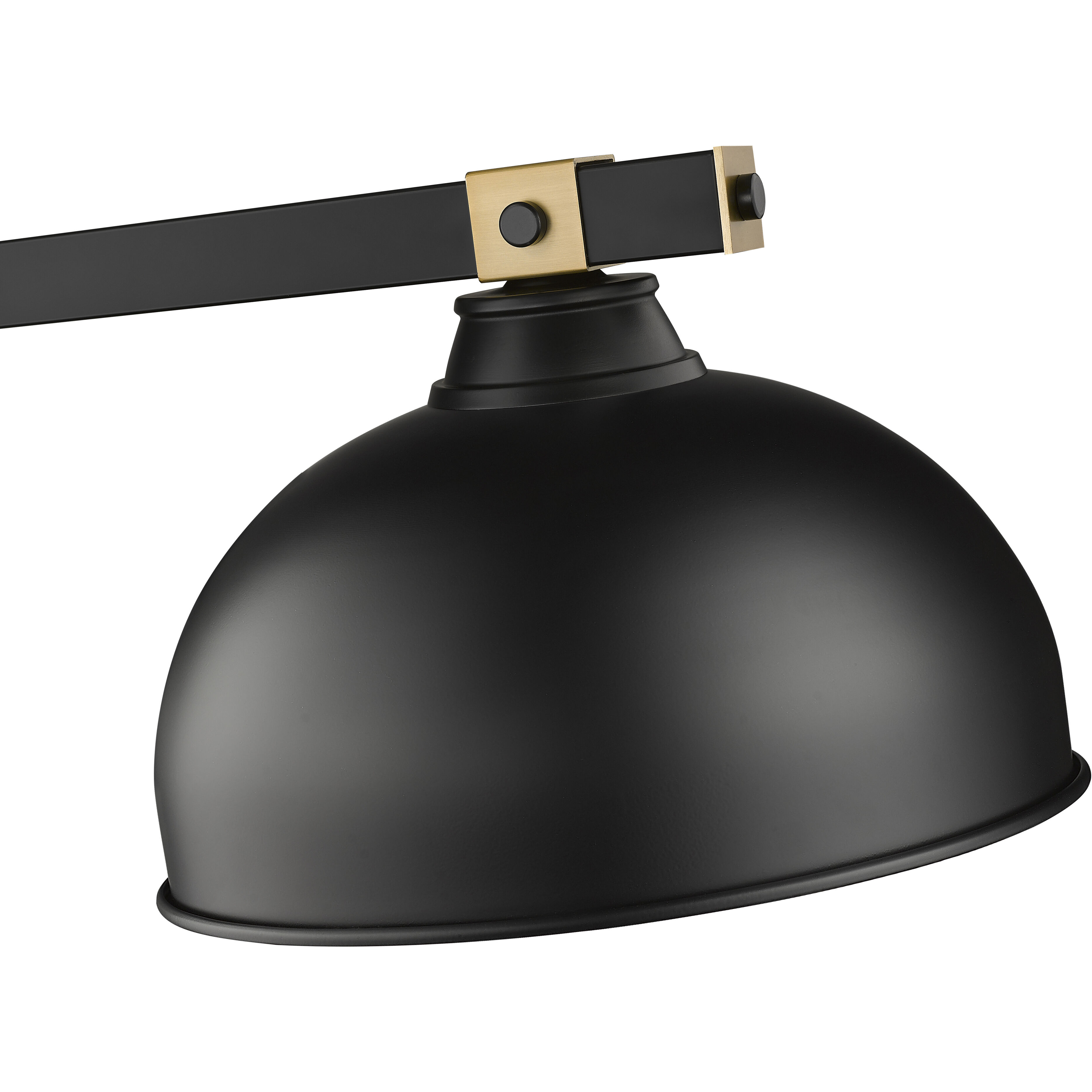 Bronte 3 Light 51.75 inch Matte Black and Rubbed Brass Billiard Light Ceiling Light