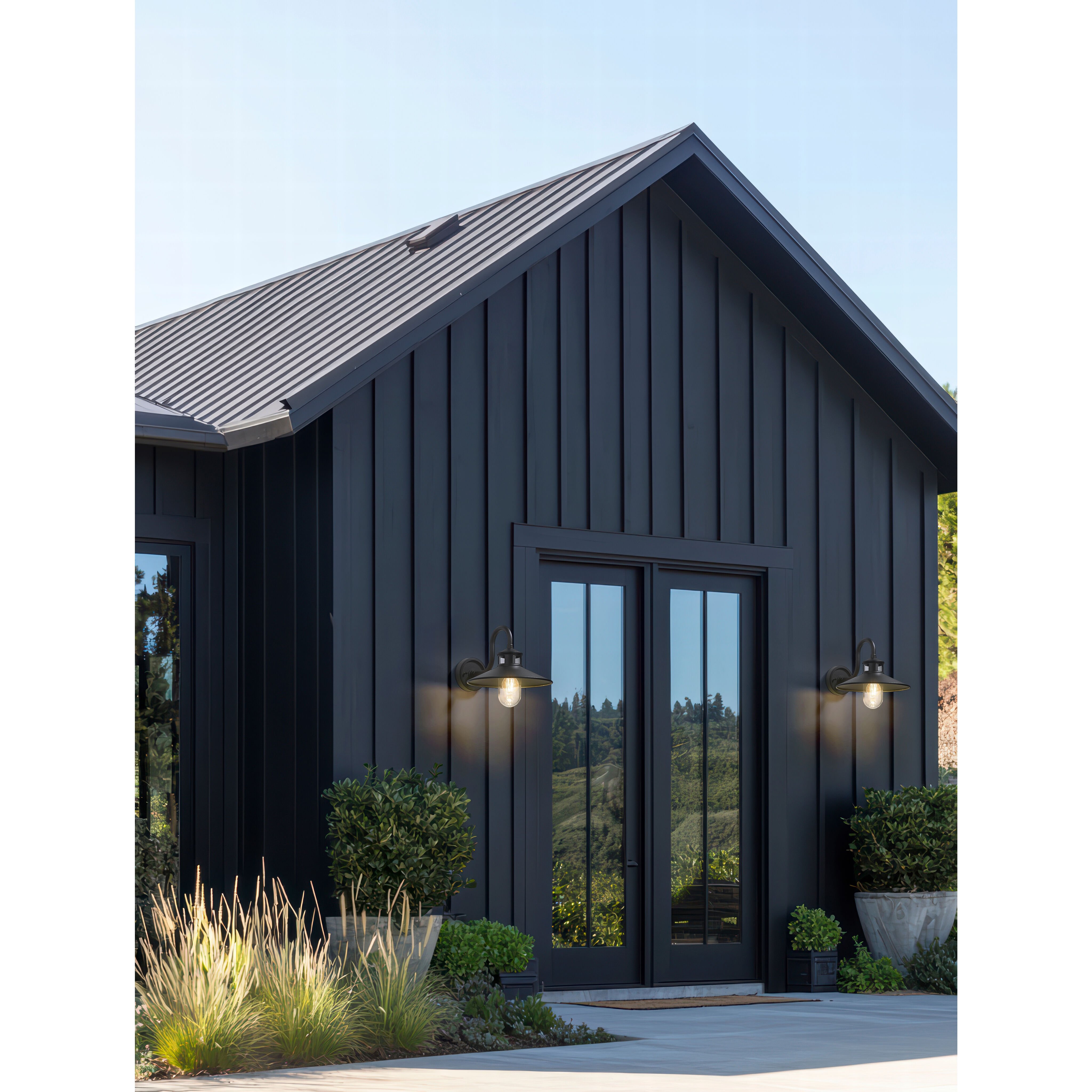 RLM 1 Light 11.75 inch Sand Black Outdoor Wall Light
