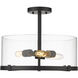 Callista 3 Light 16.5 inch Matte Black Semi Flush Mount Ceiling Light