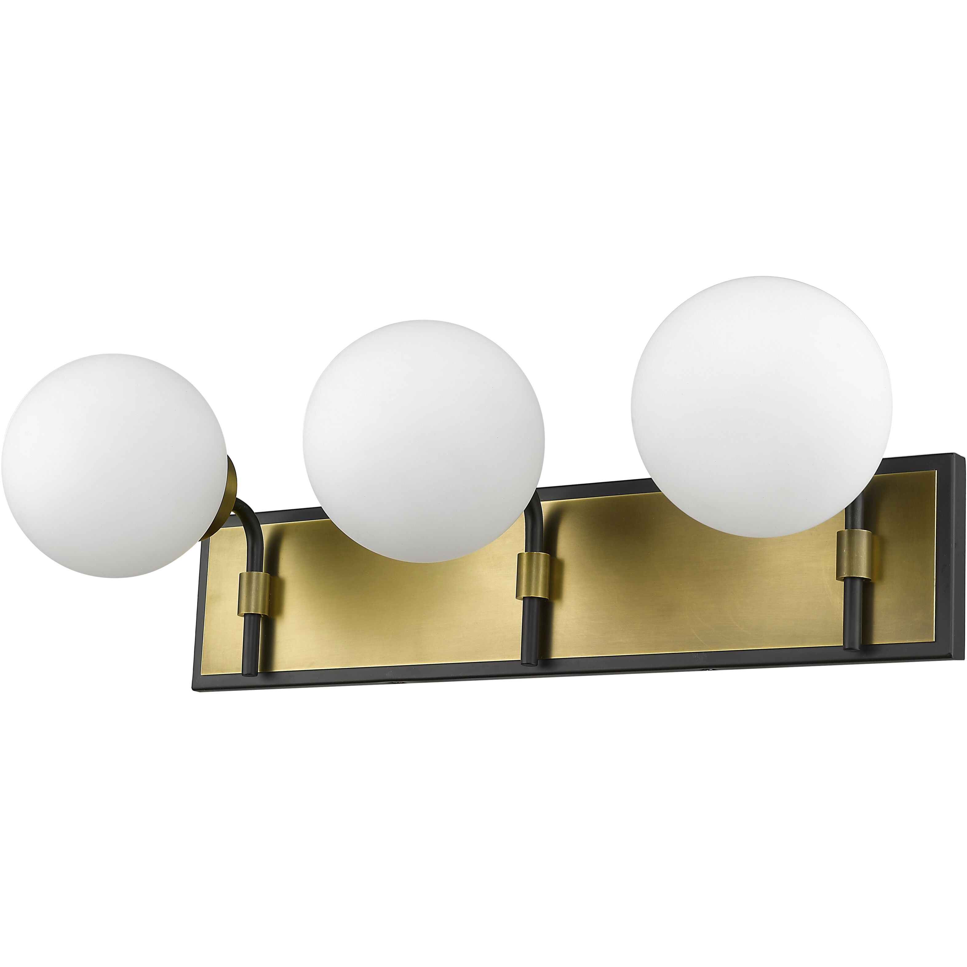 Parsons 3 Light 24 inch Matte Black and Olde Brass Vanity Wall Light