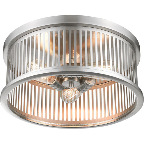 Camellia 3 Light 16 inch Brushed Nickel Flush Mount Ceiling Light in Brushed Nickel Steel