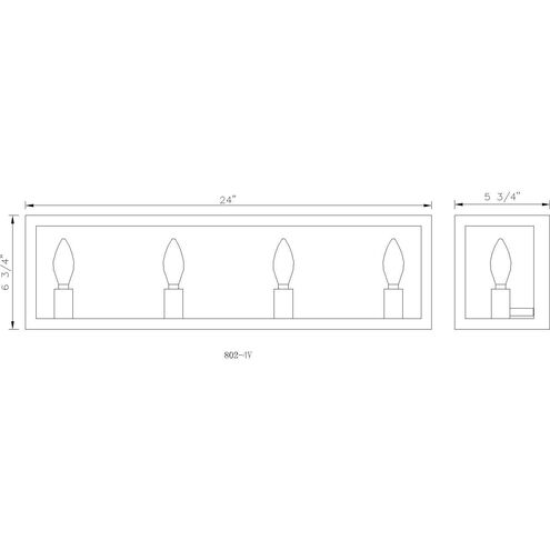 Infinity 4 Light 24 inch Misty Charcoal Vanity Wall Light