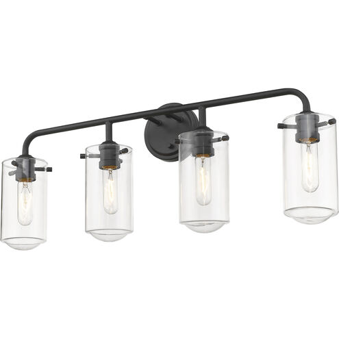 Delaney 4 Light 30 inch Matte Black Vanity Wall Light