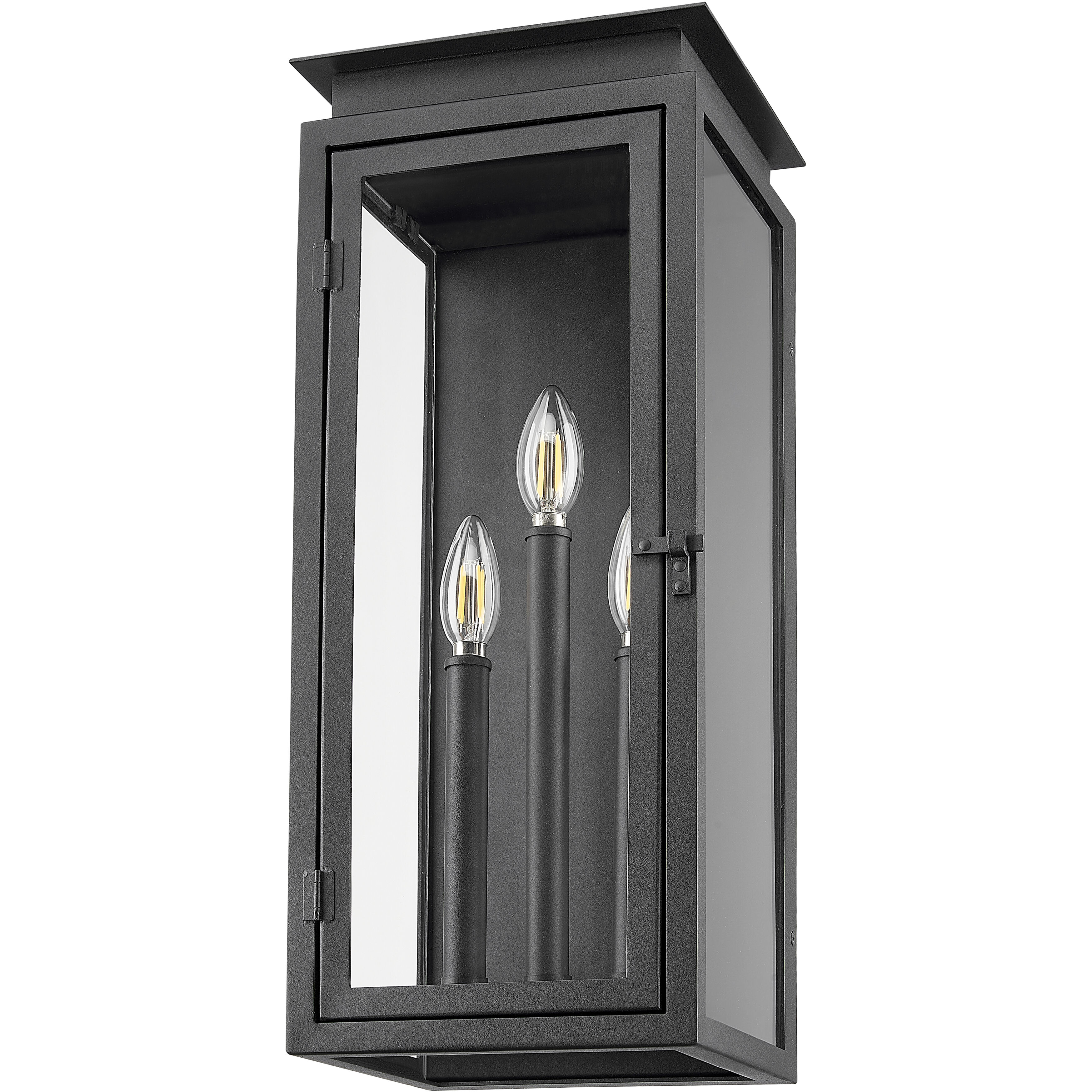 Nova 3 Light 20.5 inch Black Outdoor Wall Light