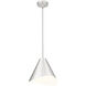 Aria 1 Light 12 inch Brushed Nickel Pendant Ceiling Light in Brushed Nickel & Inner White