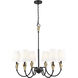 Claudelle 6 Light 32 inch Matte Black and Modern Gold Chandelier Ceiling Light