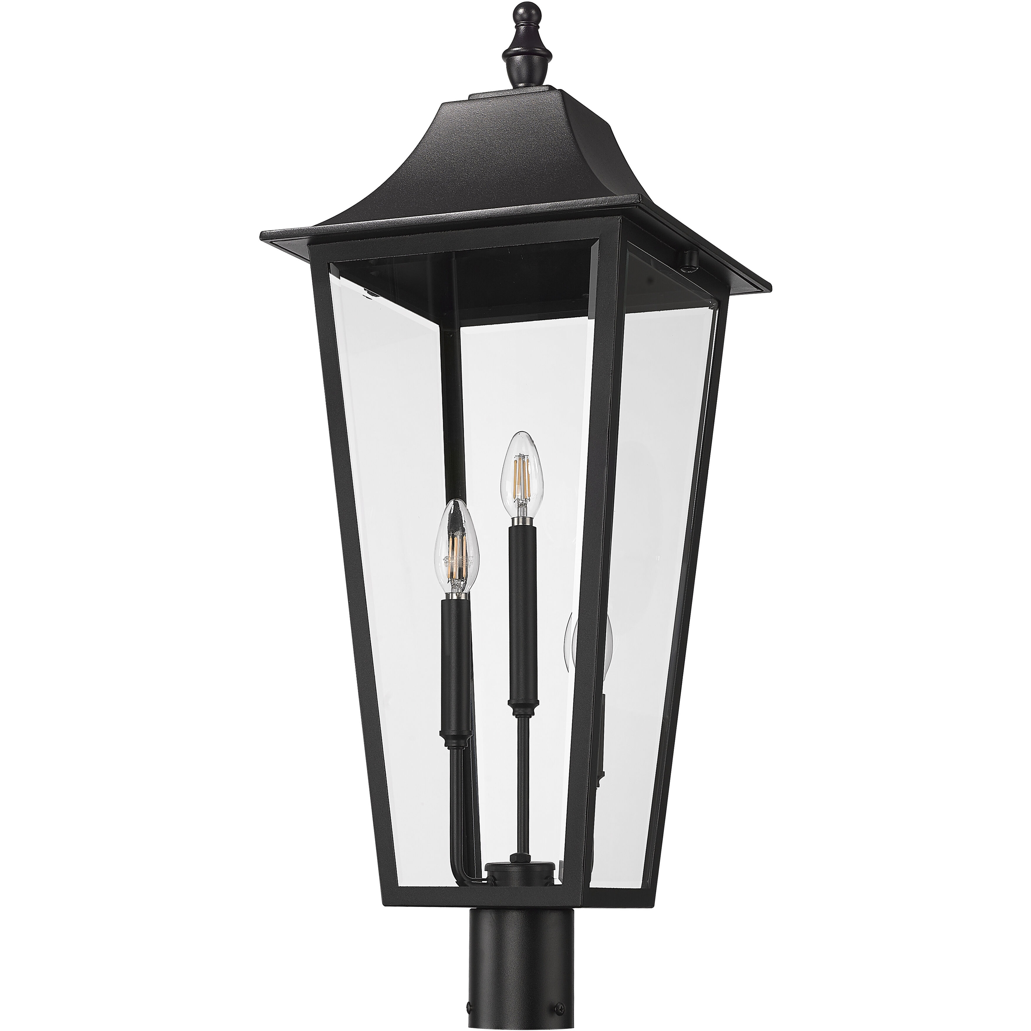 Gannon 3 Light 31.5 inch Black Outdoor Post Mounted Fixture in G9