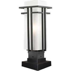 Abbey 1 Light 18 inch Outdoor Rubbed Bronze Outdoor Pier Mounted Fixture