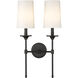 Emily 2 Light 13.75 inch Matte Black Wall Sconce Wall Light
