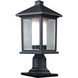 Mesa 1 Light 18 inch Black Outdoor Pier Mounted Fixture
