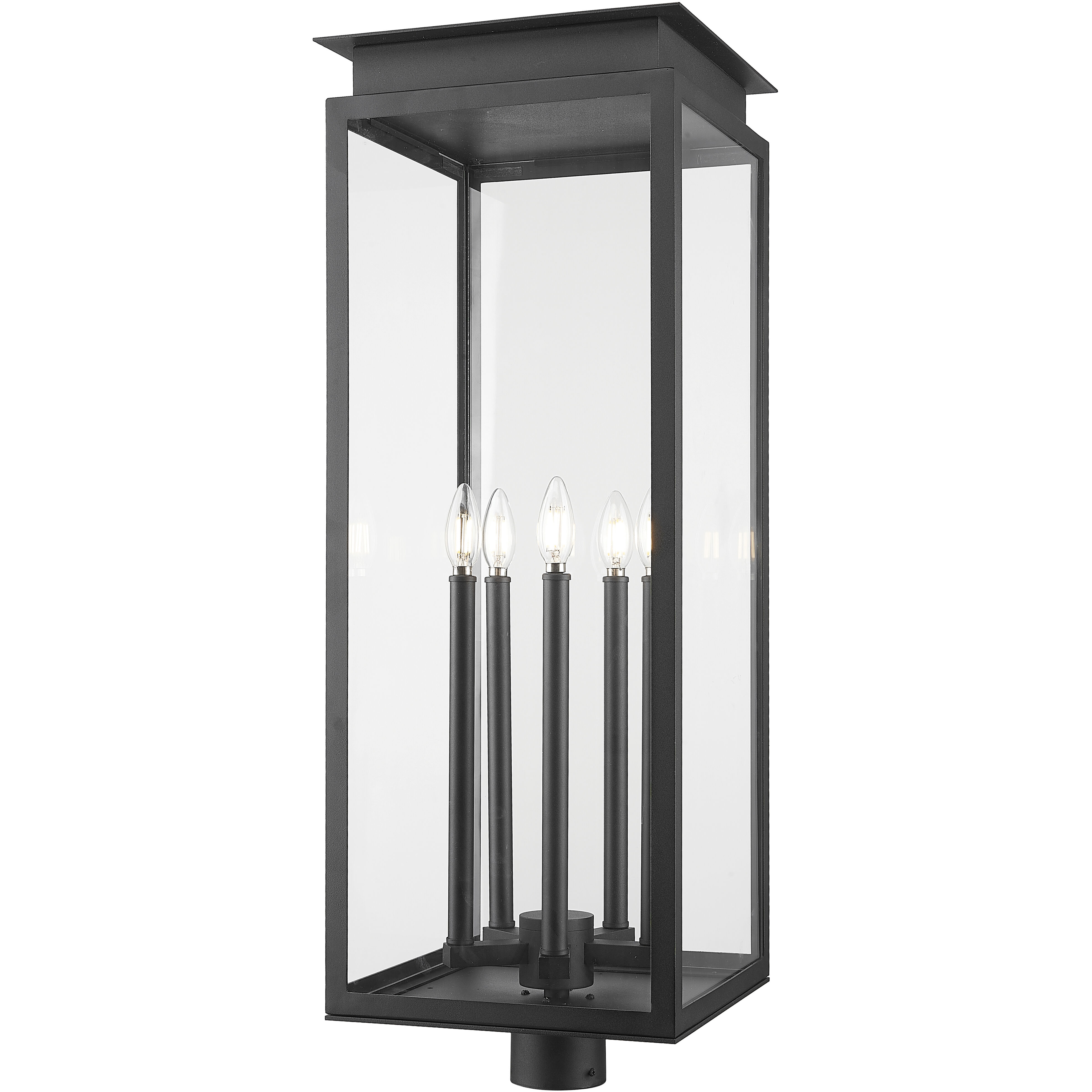 Nova 5 Light 35 inch Black Outdoor Post Mount Fixture