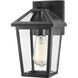 Talbot 1 Light 10.75 inch Black Outdoor Wall Light in Clear Beveled Glass